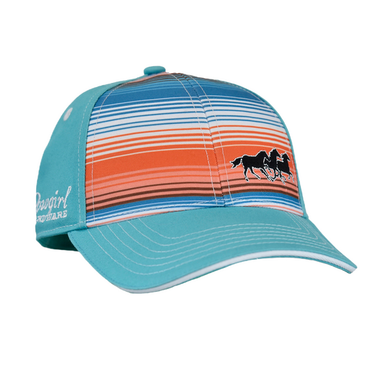 Cowgirl Hardware Girl's Running Horses Turquoise Serape Cap 801609-390