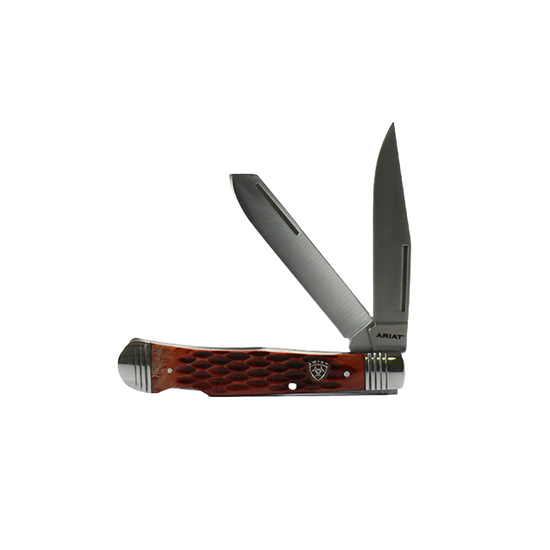 Ariat® Muskrat Brown Double Blade Folding Knife A710010902