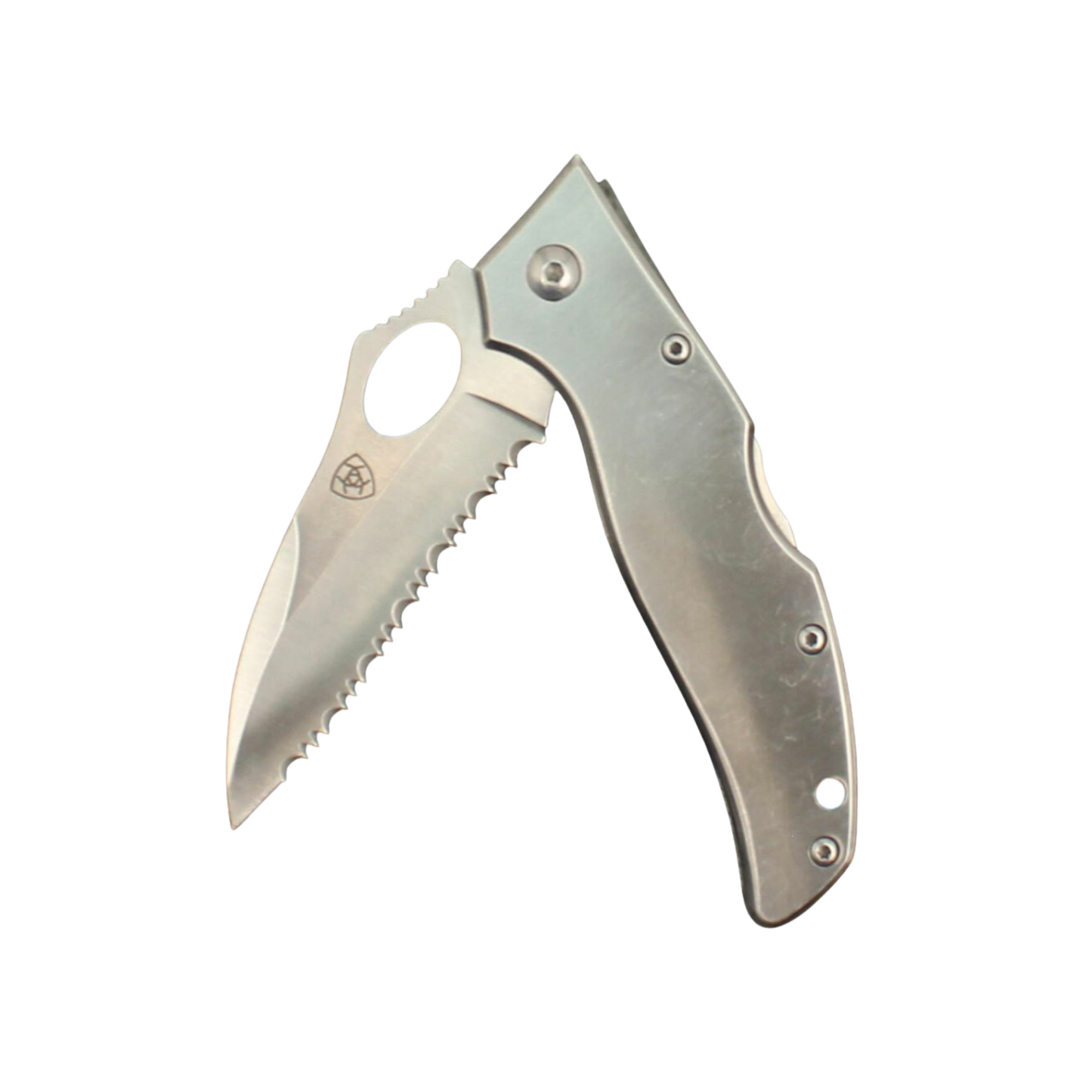 Load image into Gallery viewer, Ariat® Serrated Folding Silver Knife A710010036-M
