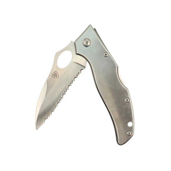 Ariat® Serrated Folding Silver Knife A710010036-M