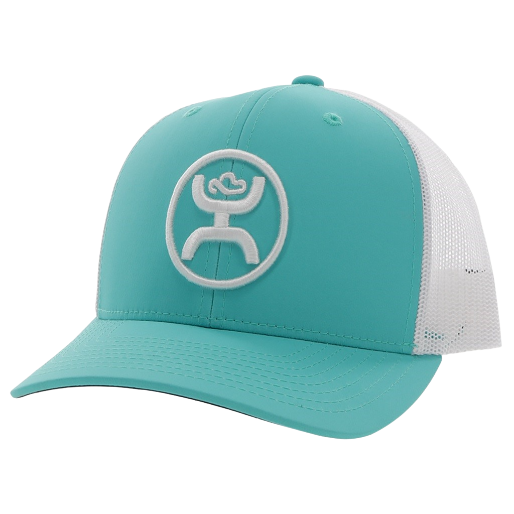 Hooey Men's O Classic 6-panel Teal & White Trucker Cap 2209T-TLWH