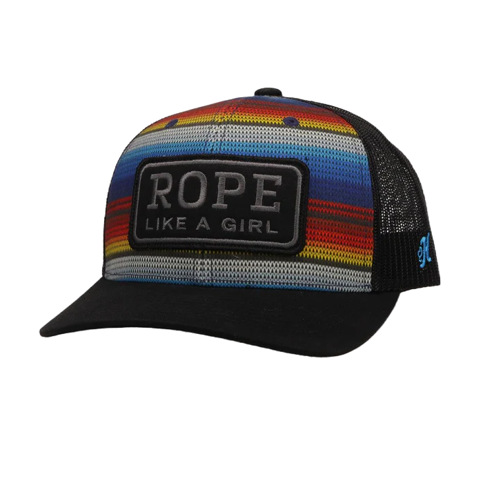 Hooey Ladies Rope Like A Girl 6-panel Blue Black Trucker Cap 2149T-B