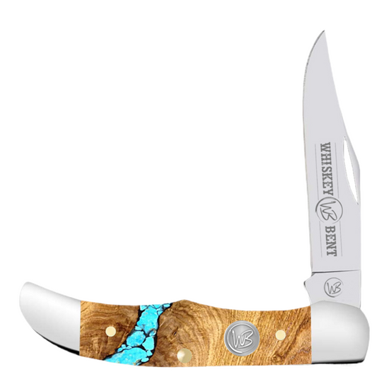 Load image into Gallery viewer, Whiskey Bent Turquoise River Mini Hunting Pocket Knife WB14-05
