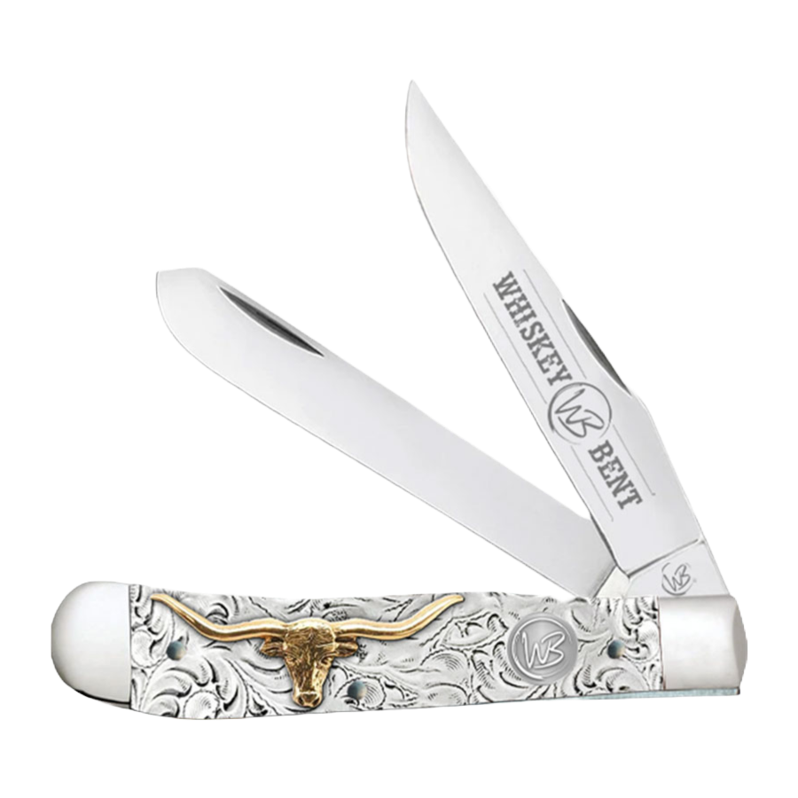 Whiskey Bent Western Toro Trapper White Pocket Knife WB11-22