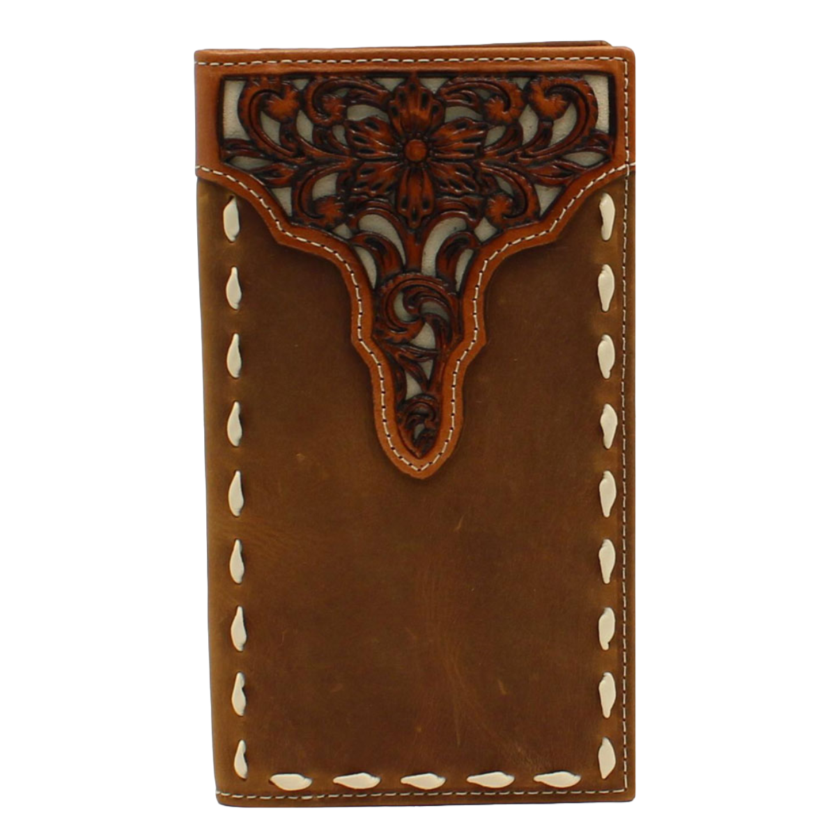 Ariat Rodeo Floral Tooled Buck Brown Wallet A3547144