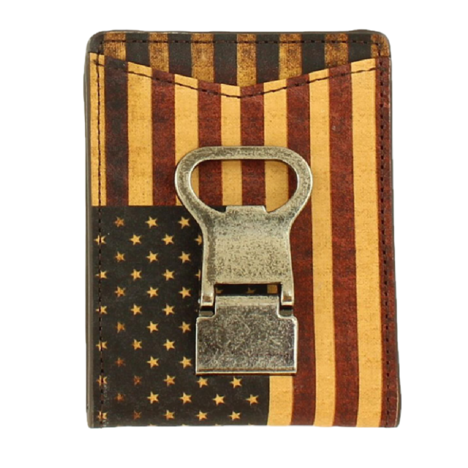 Nocona Men's Vintage American Flag Money Clip Wallet N5416797