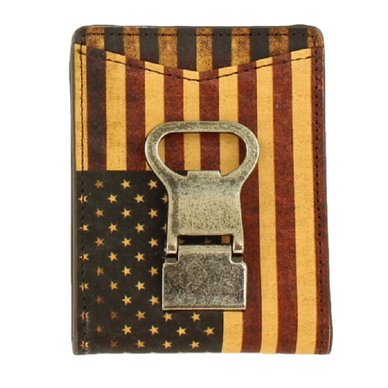 Nocona Men's Vintage American Flag Money Clip Wallet N5416797
