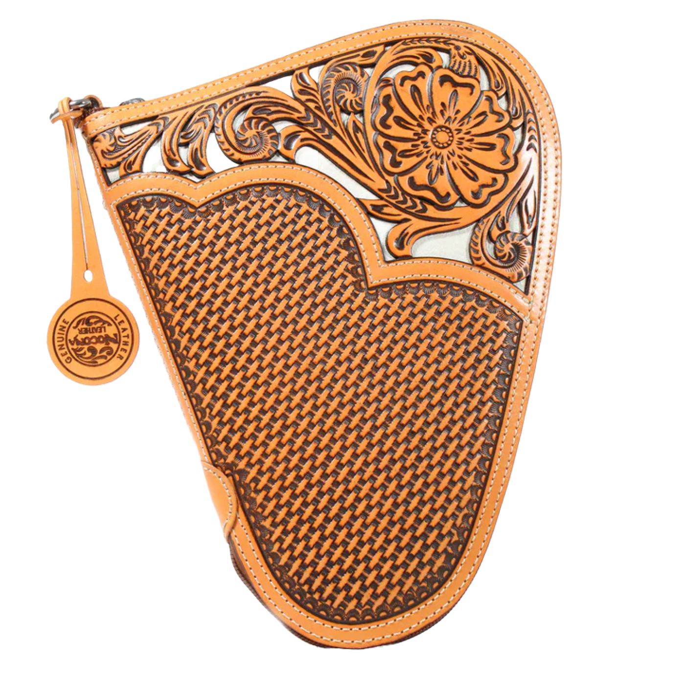 Nocona® Floral Tooled Tan & White Hand Gun Case N7600701