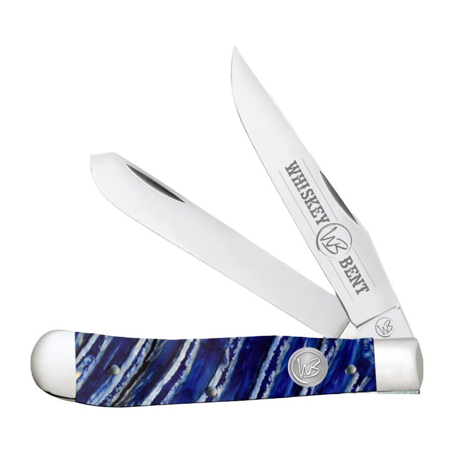 Whiskey Bent Blue Mammoth Double Blade Pocket Knife WB11-07