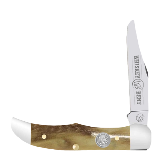 Whiskey Bent Burnt Bone Mini Hunting Pocket Knife WB24-01