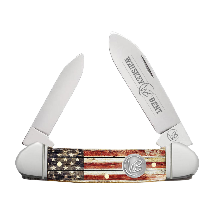 Whiskey Bent Patriot Double Blade Canoe Pocket Knife WB12-01
