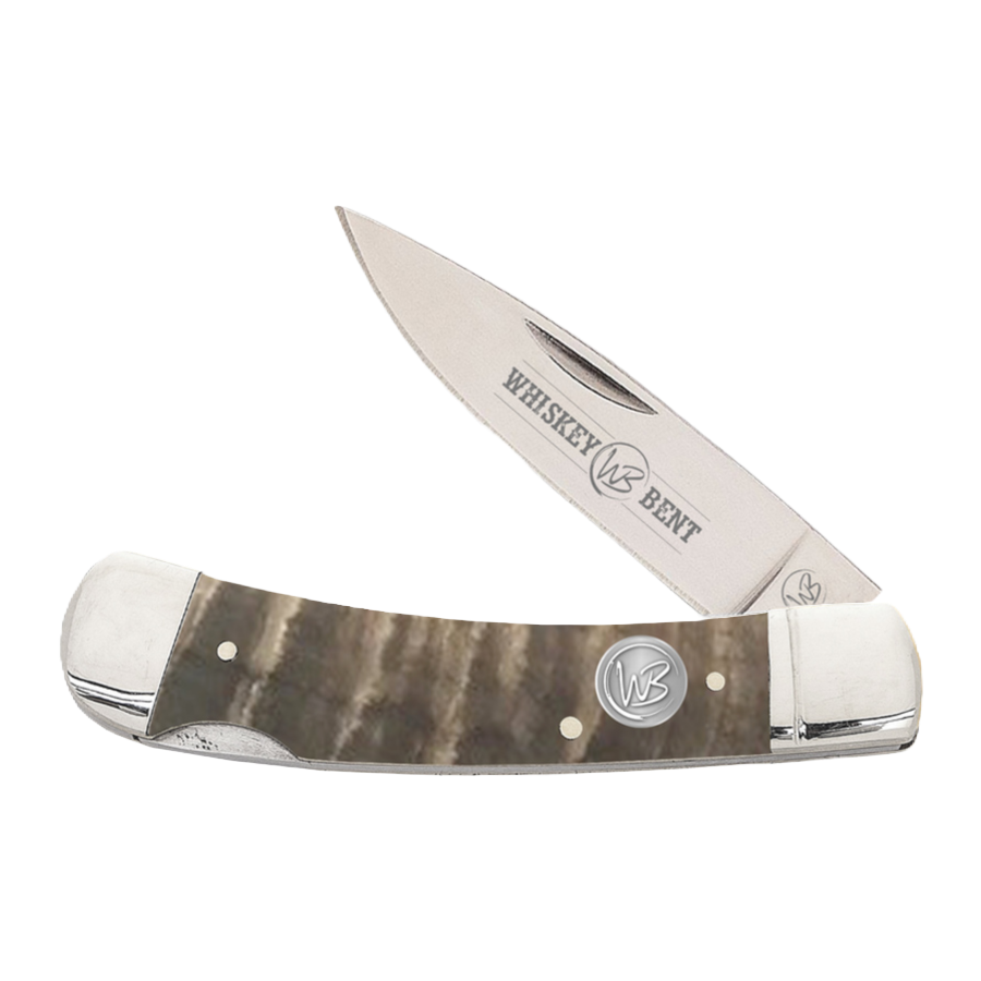 Whiskey Bent Ram Horn Lock Blade Pocket Knife WB33-03