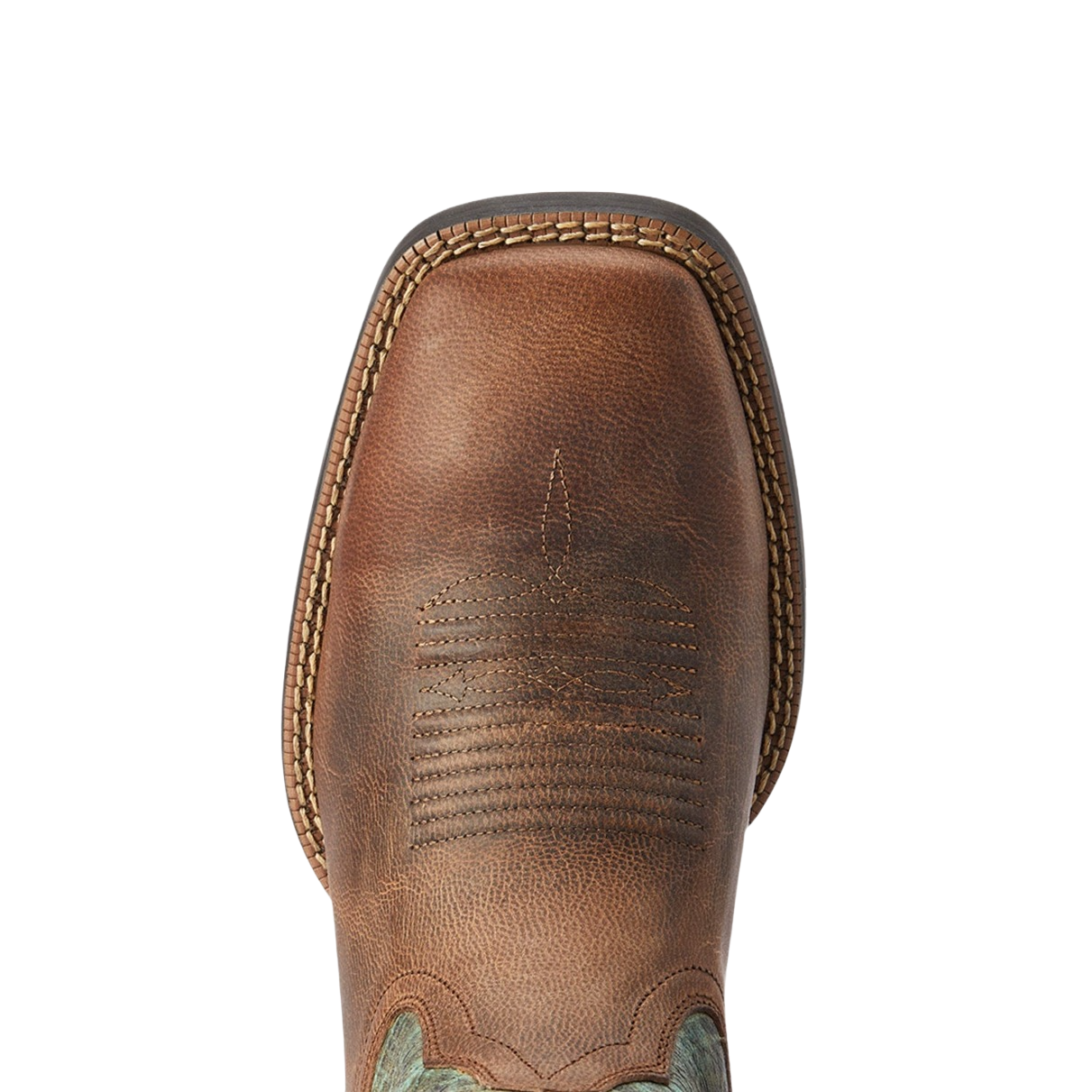 Ariat® Men's Sport Rodeo Brown & Turquoise Square Toe Boots 10042403