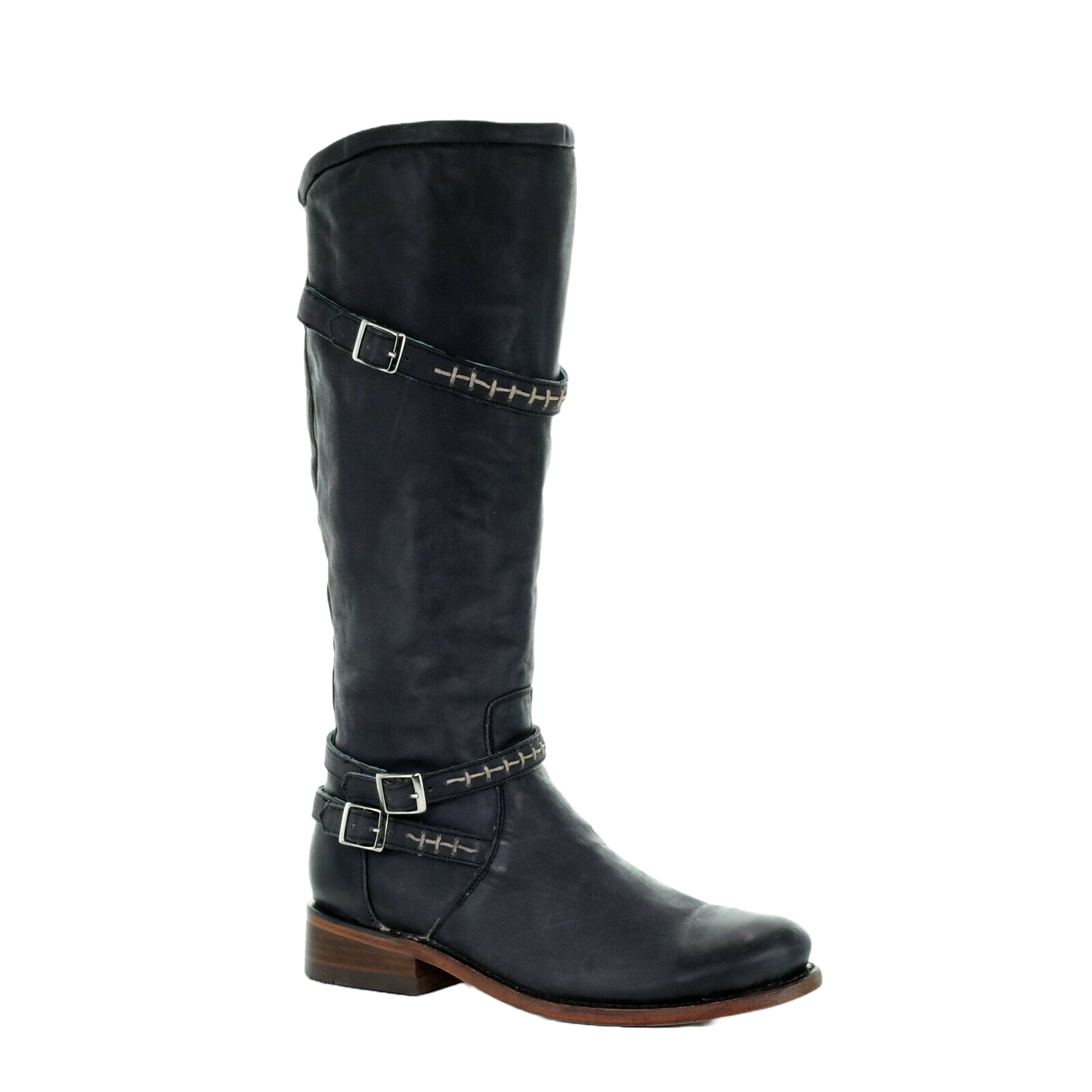Circle G by Corral Ladies Black Woven & Straps Round Toe Boots Q5041