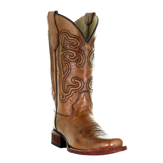 Circle G by Corral Ladies Brown Corded Embroidery Boots L5595