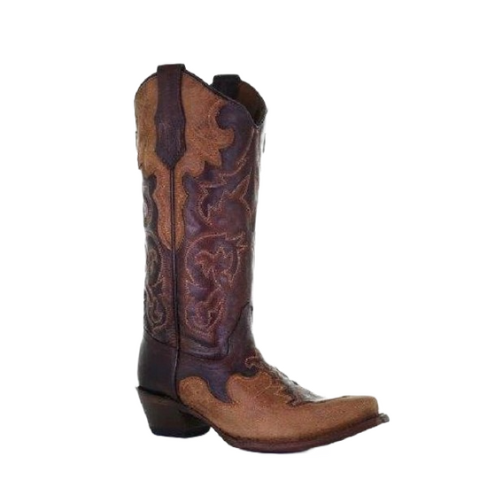 Circle G by Corral Ladies Chocolate & Sand Embroidered Boots L5757