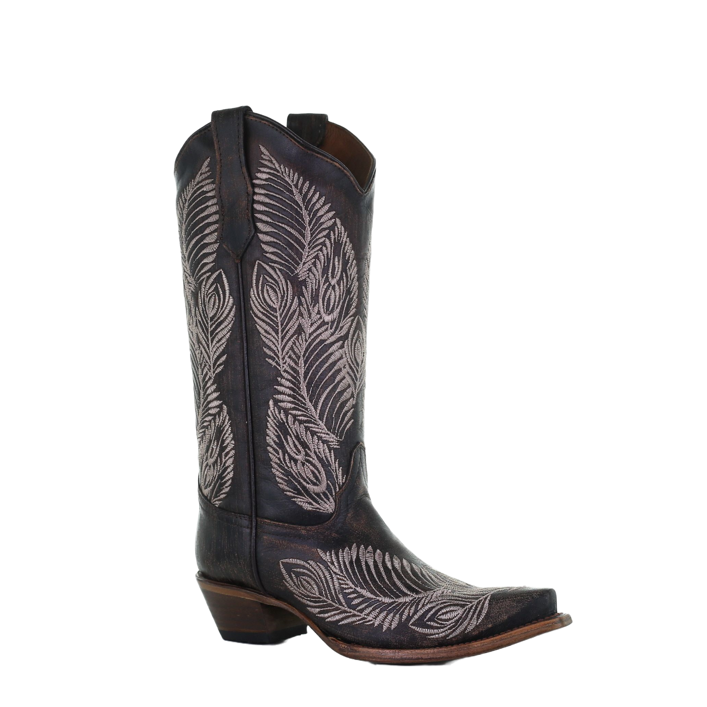 Circle G by Corral Ladies Feather Embroidery Brown Boots L5790