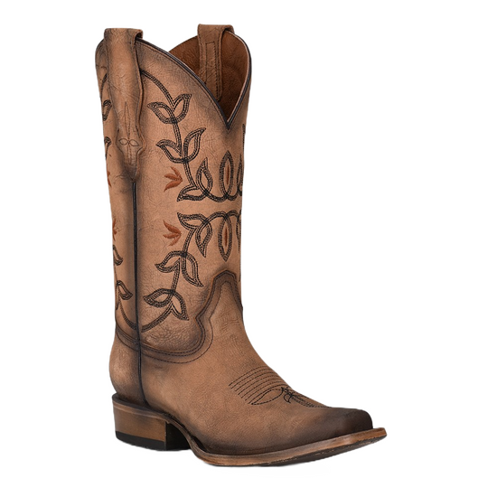Circle G by Corral Ladies Flowered Embroidery Brown Boots L2032