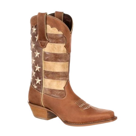 Durango® Ladies Union Flag Distressed Brown Western Boots DRD0131