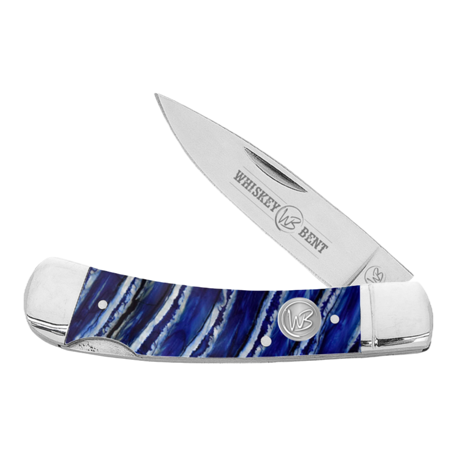 Whiskey Bent Blue Mammoth Lock Blade Pocket Knife WB13-03
