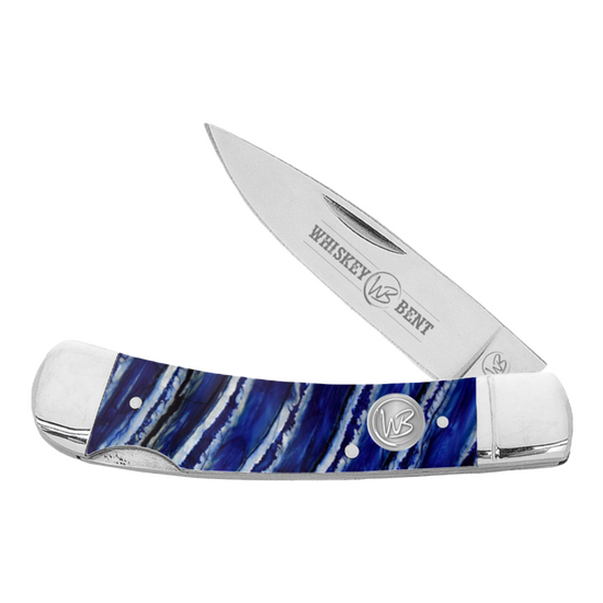 Whiskey Bent Blue Mammoth Lock Blade Pocket Knife WB13-03