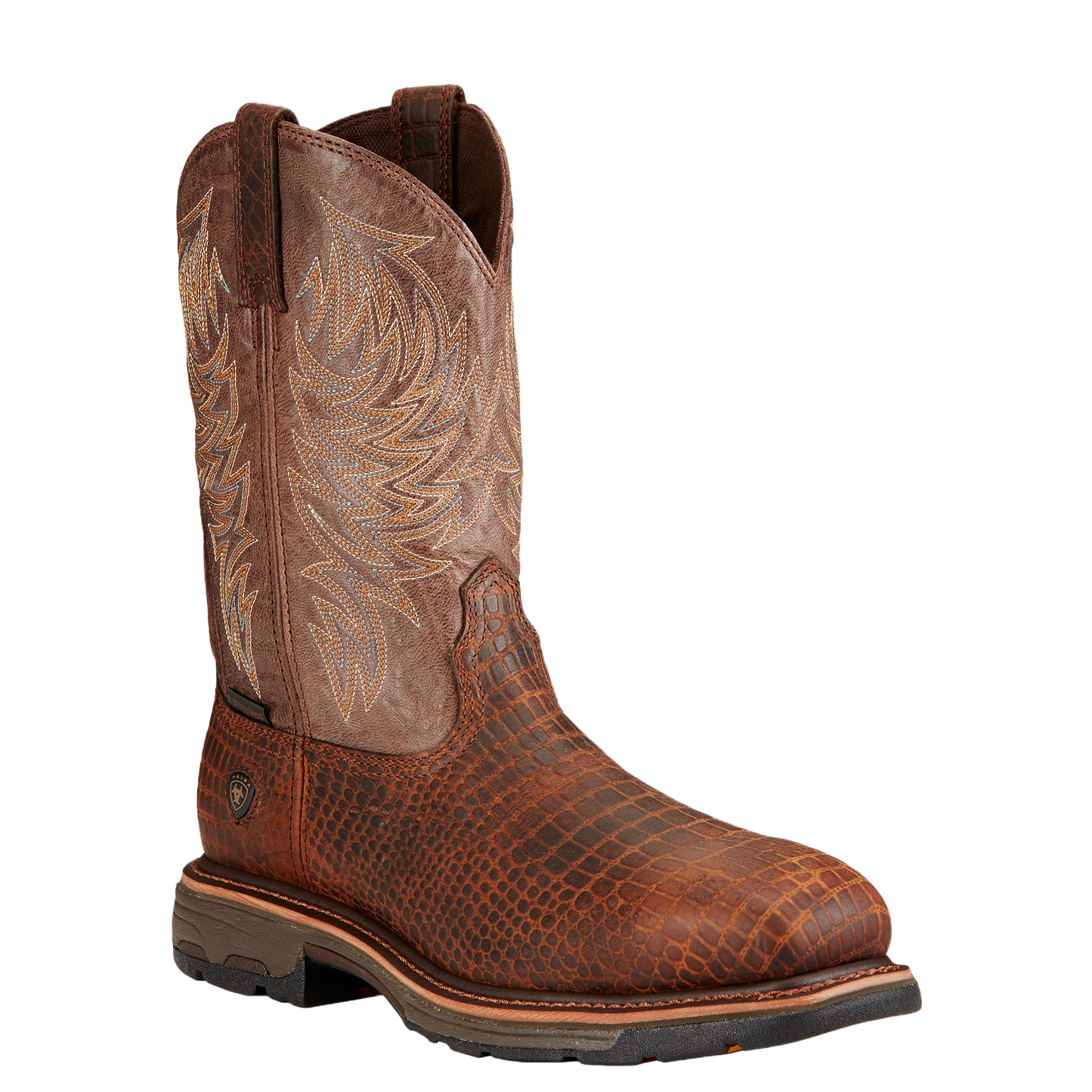 Ariat® Men's WorkHog Brown Croco Print Composite Toe Boots 10017416