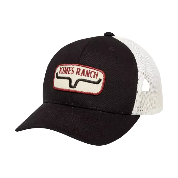 Kimes Ranch® Black Rolling Trucker Cap ROLL-BLK