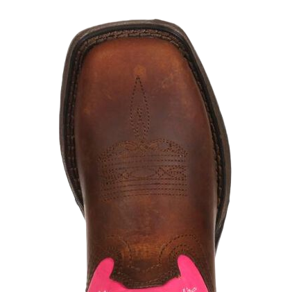 Durango® Toddler Girl's Let Love Fly Pink & Brown Western Boot DWBT092