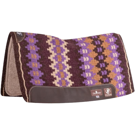 Classic Equine Zone Wool Top Saddle Pad 32"x 34" Coffee Purple