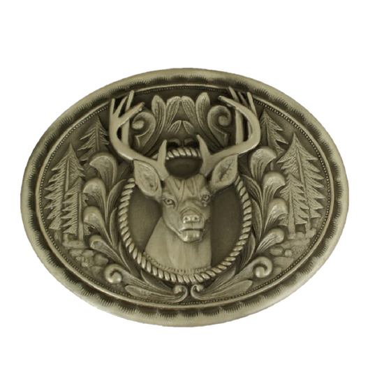 Nocona Mens Silver  Large Buck Belt Buckle 37992