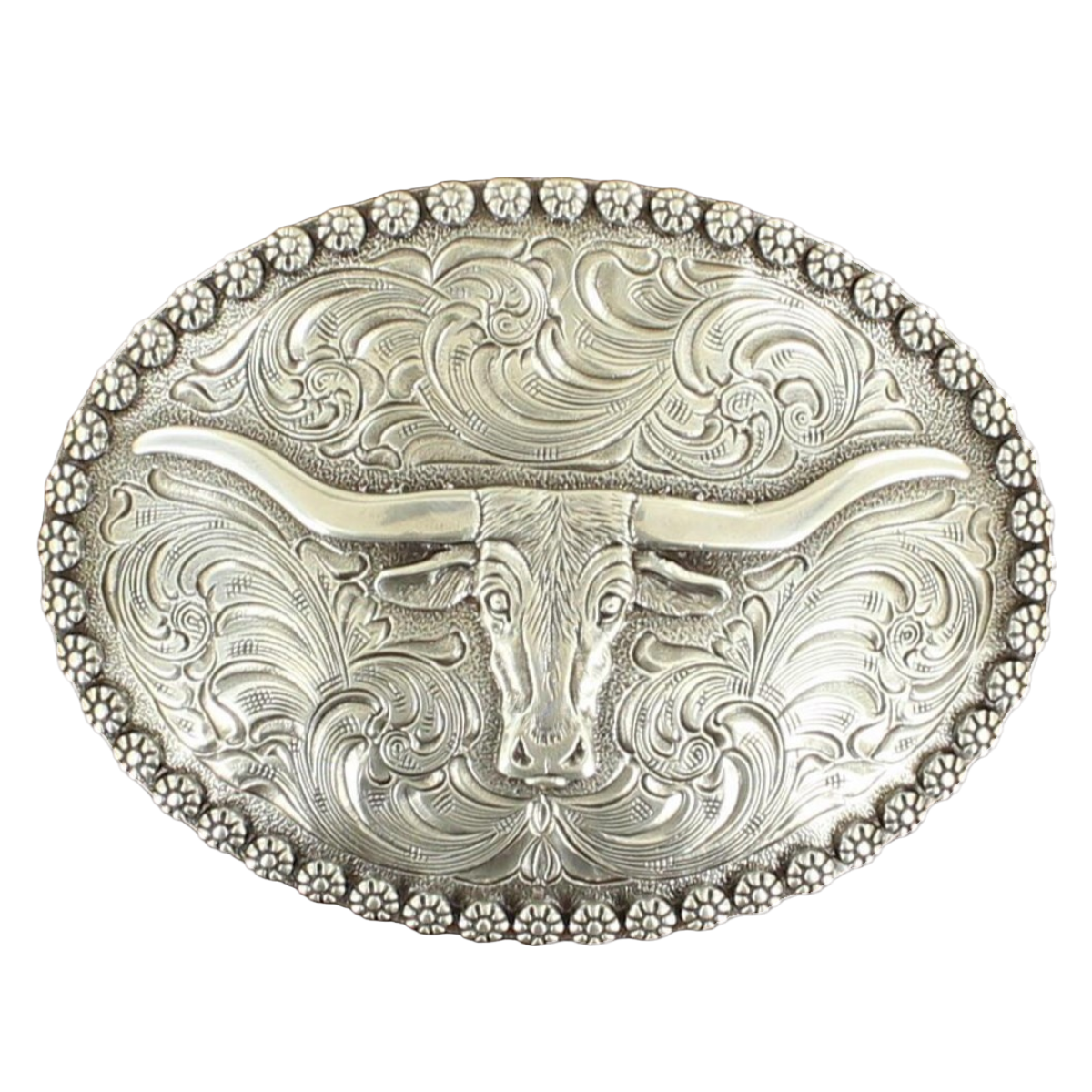 Nocona Men's Longhorn Silver  Belt Buckle 37981