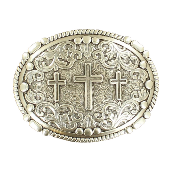 Nocona Men's Western  Rope Edge 3 Cross Belt Buckle 37980