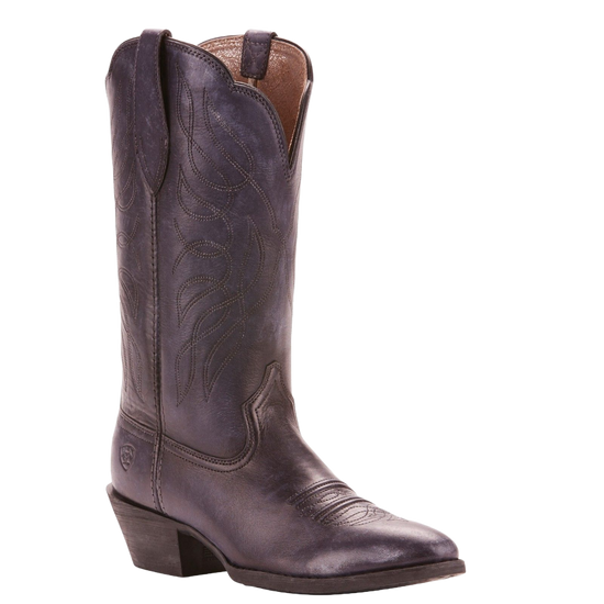Ariat Ladies Heritage Western Distressed Black R Toe Boots 10025118