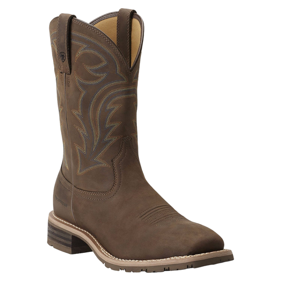 Men s Ariat Hybrid Rancher Waterproof Western Boots 13 Distressed Brown