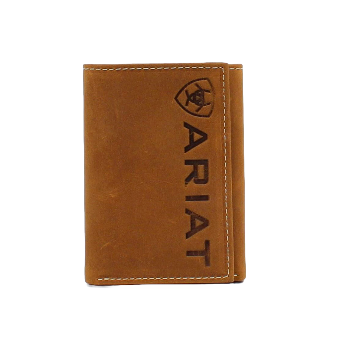 Ariat Men's Medium Brown Vertical Logo Trifold Wallet A3545344