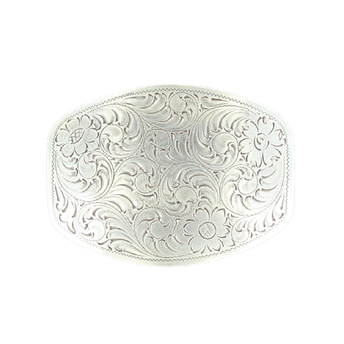 Nocona Mens Silver Floral Scroll Belt Buckle 37238