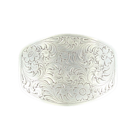 Nocona Mens Silver Floral Scroll Belt Buckle 37238