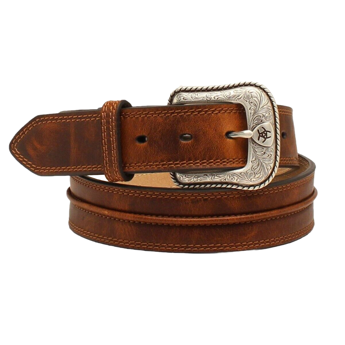 Ariat Men's Medium Brown Rowdy Center Leather Belt A1019444