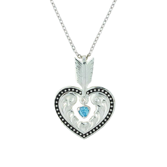 Montana Silversmiths Ladies Shot in the Heart Silver Necklace NC3498AQ