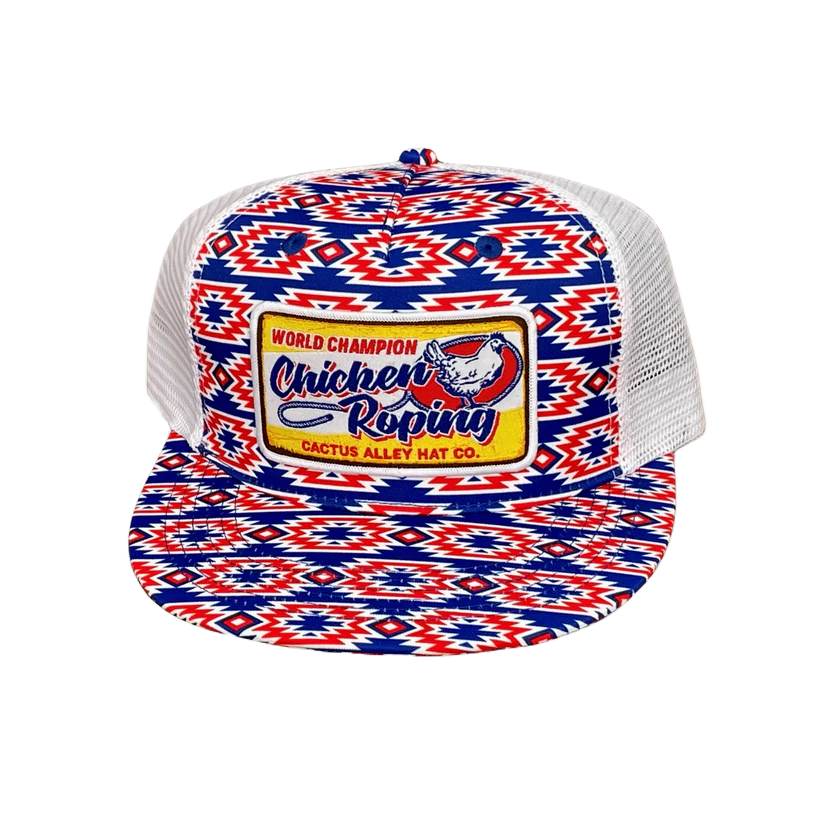 Cactus Alley Hat Co. Men's Chicken Roping Merica Aztec Snapback Hat PH112-P111