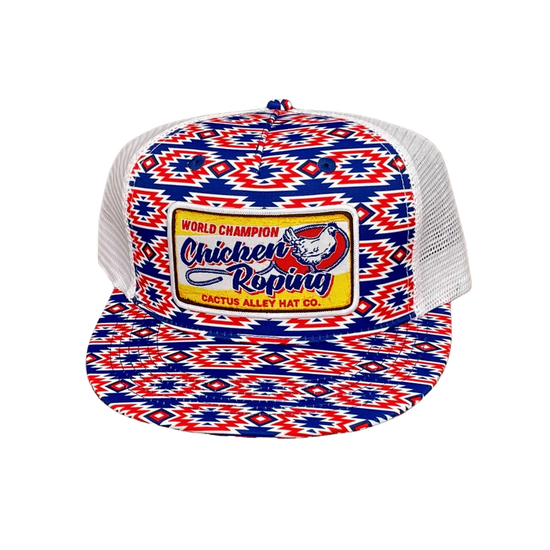 Cactus Alley Hat Co. Men's Chicken Roping Merica Aztec Snapback Hat PH112-P111