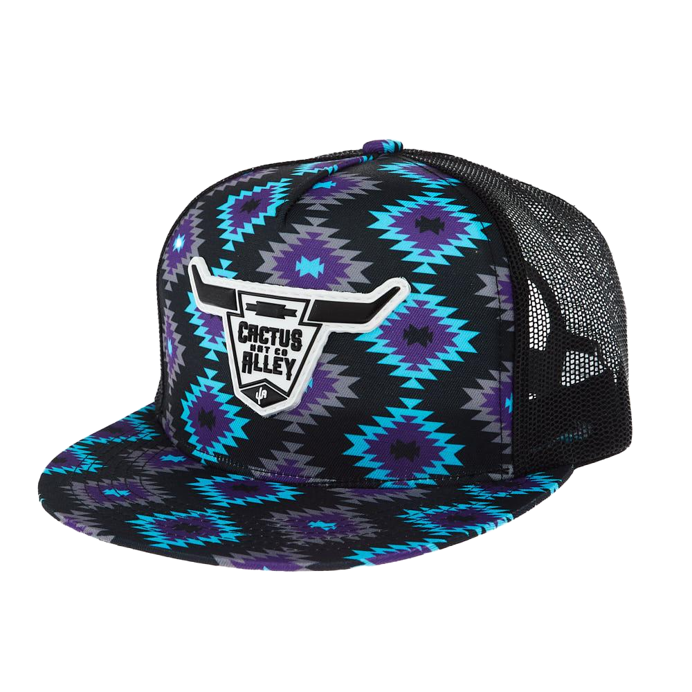 Cactus Alley Hat Co. Men's Aztec Skull Dolly P Black Hat PH121-PVC104