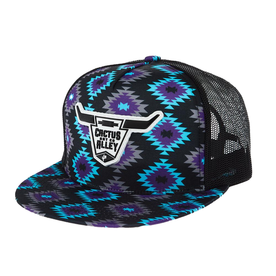 Cactus Alley Hat Co. Men's Aztec Skull Dolly P Black Hat PH121-PVC104