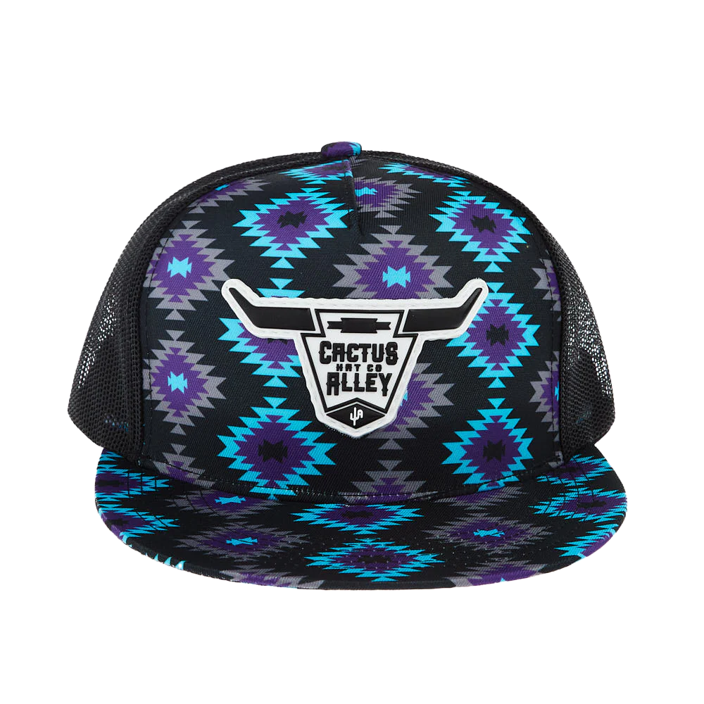 Cactus Alley Hat Co. Men's Aztec Skull Dolly P Black Hat PH121-PVC104