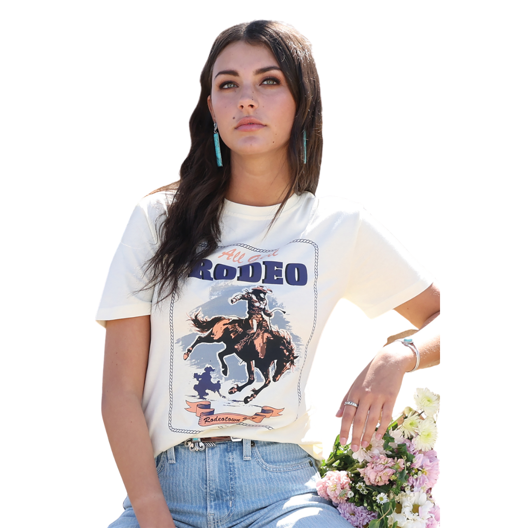 Cinch Ladies Cream 'All Girl Rodeo' Graphic T-Shirt CTK7450022