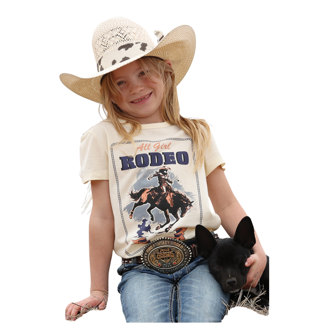 Cinch Youth Girl's Cream 'All Girl Rodeo' Graphic T-Shirt CTK8910008