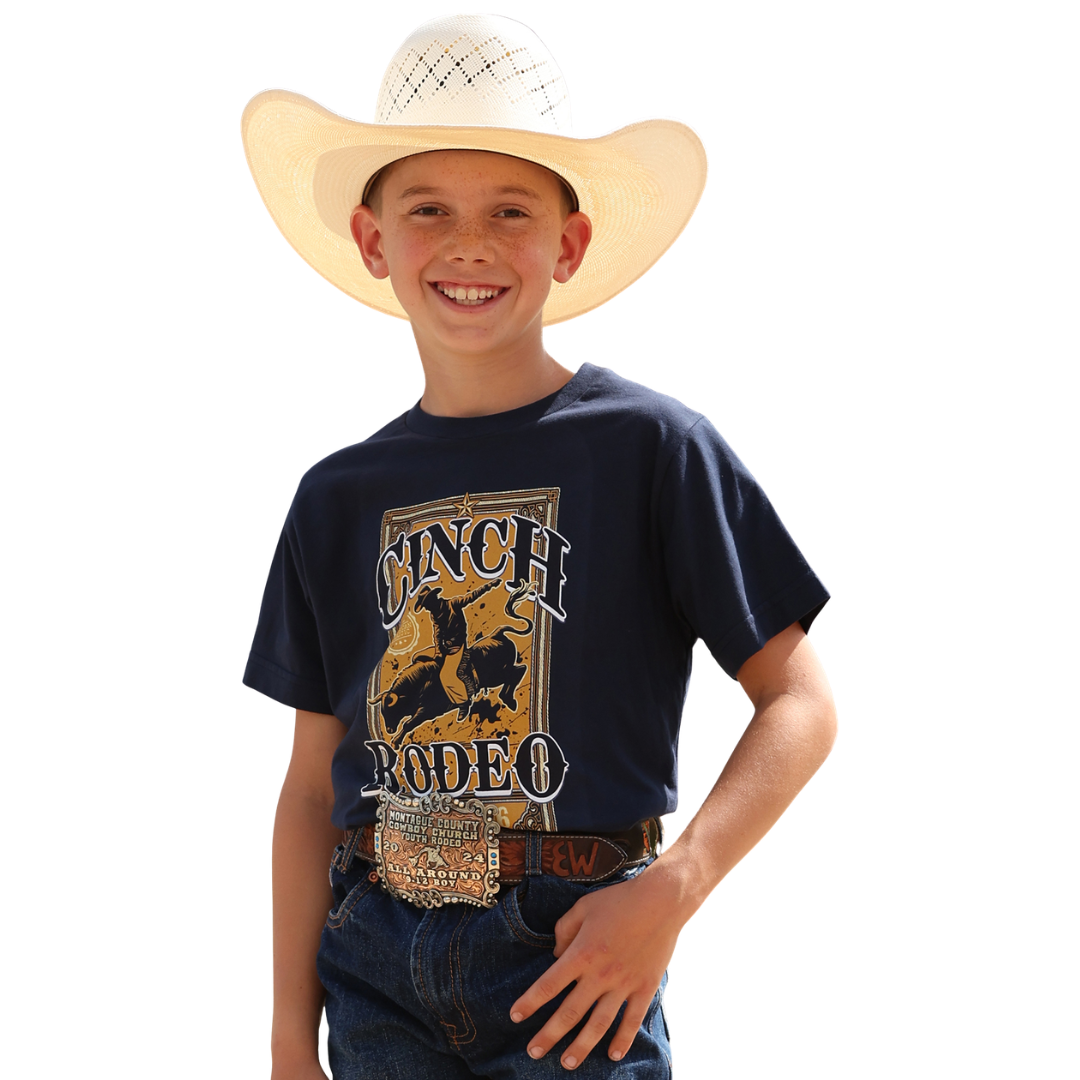 Cinch Youth Boy's Navy Blue 'Rodeo' Graphic T-Shirt MTT7670179