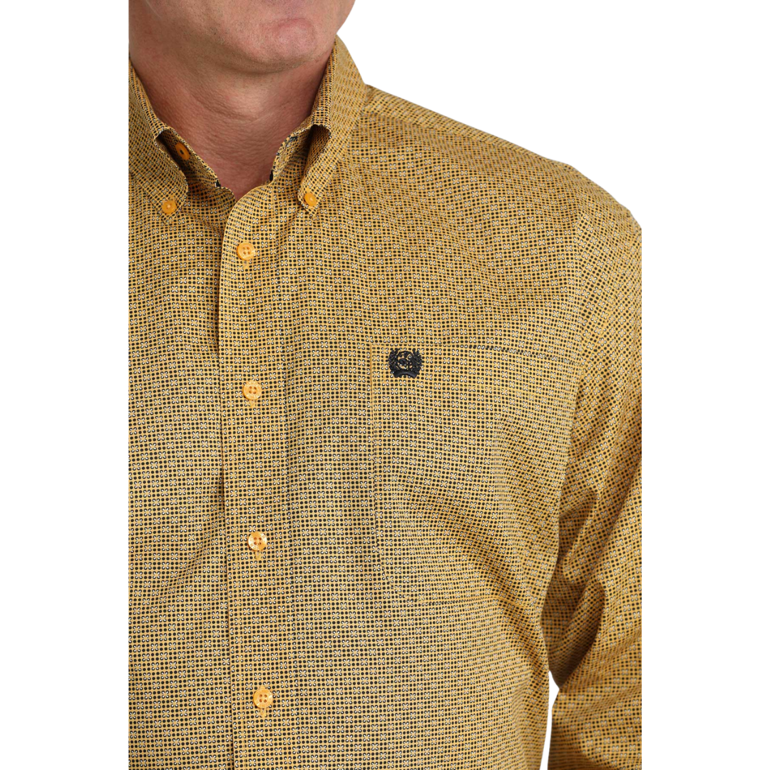 Cinch Men's Gold Printed Button Down Shirt MTW1106071