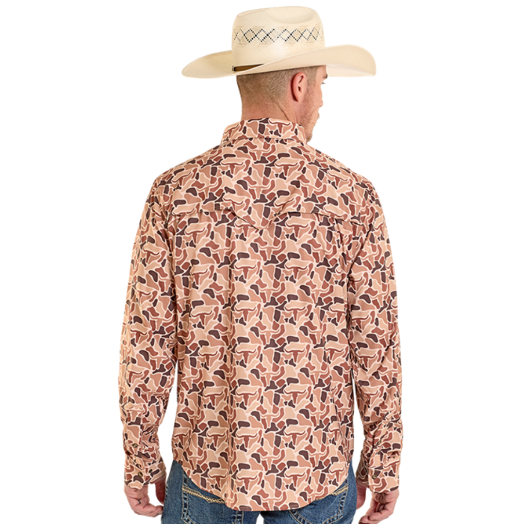 Rock & Roll Denim Men's TEK Camo Printed Western Snap Shirt BMN2S08394