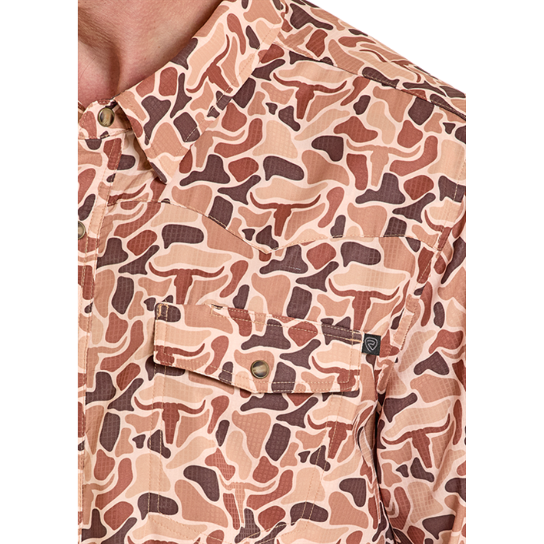 Rock & Roll Denim Men's TEK Camo Printed Western Snap Shirt BMN2S08394